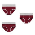 thumbnail image 2 of Elainilye Fashion Womens Underwear 3 Pack Colored and Minimalist Cotton Waist Lifting and Buttocks Closing Triangular Underwear,Red, 2 of 7