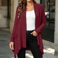thumbnail image 2 of Frostluinai Womens Cardigan Sweaters Open Front Ribbed Knit Long Jackets Solid Lightweight Fall Handkerchief Hem Comfy Cardigans with Pocket S-2XL, 2 of 9