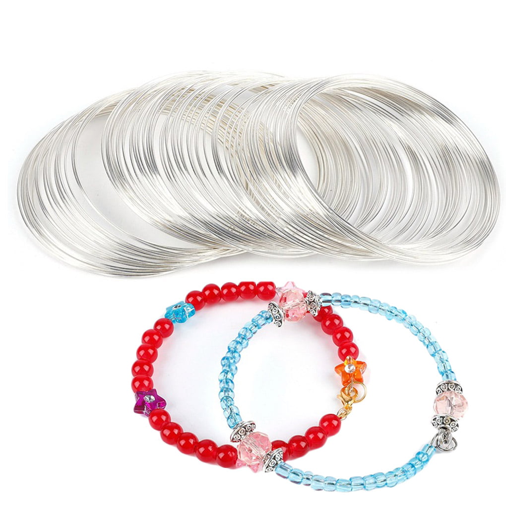 How to Make a Braided Wire Bangle Bracelet with Cyan Acrylic Beads  Pandahallcom