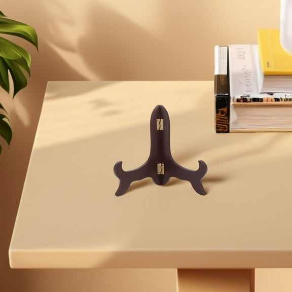 OUNONA 3pcs Wooden Plate Holder Easel For Displaying Tea Cakes And Decorative Plates Ideal For Home And Event Decoration