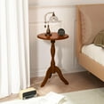 thumbnail image 4 of YANG2 Round Small End Table, Wooden Pedestal Side Coffee Tables, Vintage Accent Nightstand for Living Room, Bedroom, Entryway-1-Walnut, 4 of 8