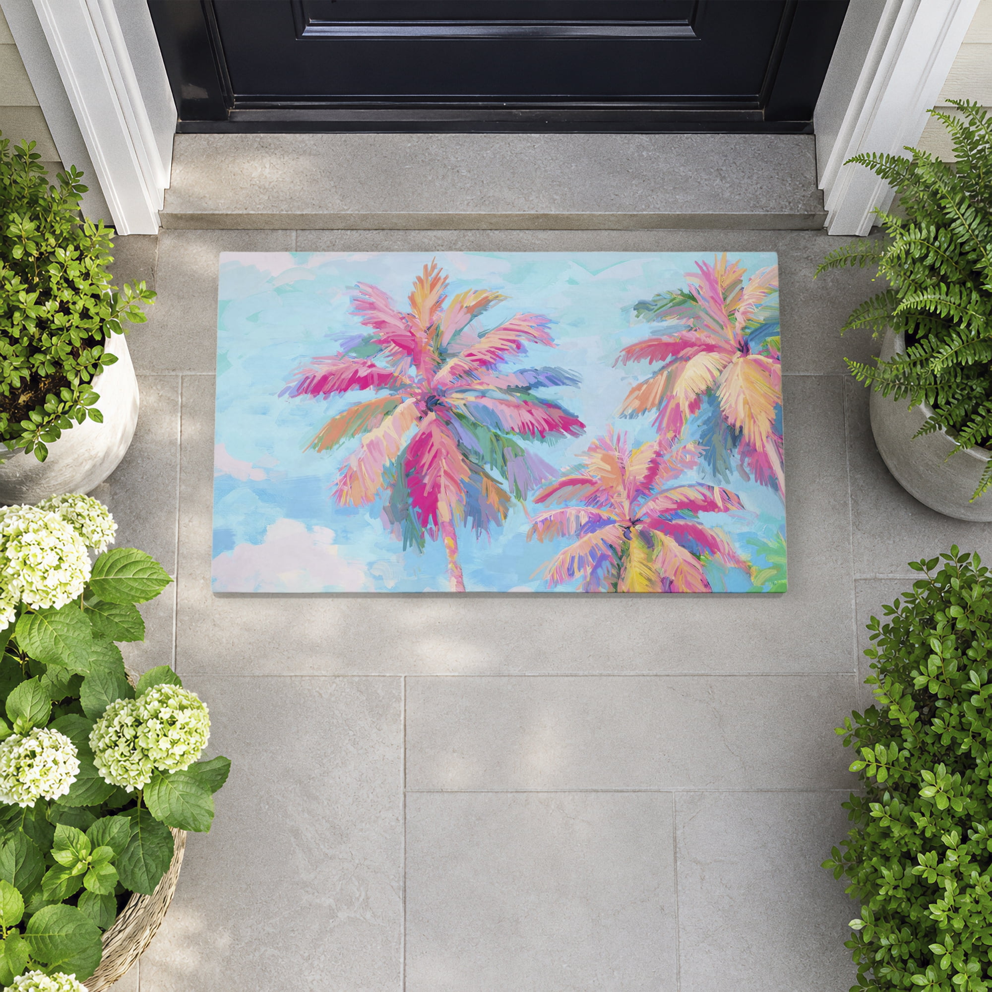 Stupell Industries Vibrant Tropics Palm Tree Printed Outdoor Door Floor Mat, design by Ziwei Li