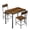 Black + Brown Tabletop, variant on 3-Piece Dining Table Set for 2, Compact Industrial Style Kitchen Table – Space-Saving Waterproof Brown Tabletop for Small Spaces