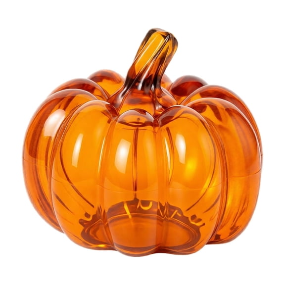 Glass Pumpkin Ornament, Hand Blown Seasonal Tabletop Decor, Halloween Fall Harvest Centerpiece for Indoor Display
