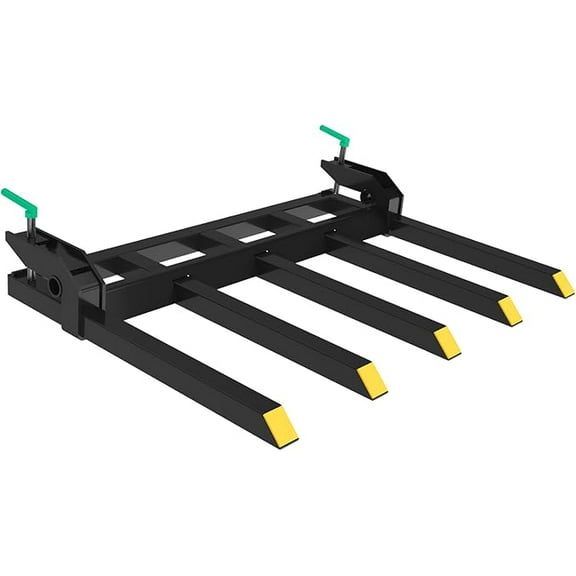 Clamp on Debris Forks to 48" Bucket, Heavy Duty Clamp-On Pallet Fork 2500 lbs Capacity Attachments Fit for Loader Bucket Skidsteer Tractor