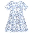thumbnail image 2 of FORMRS Girls Short Sleeve Dress Summer Casual Round Neck A-line Beach Sundress, Sizes 2T-8T, Blue Animals Pattern, 2 of 8