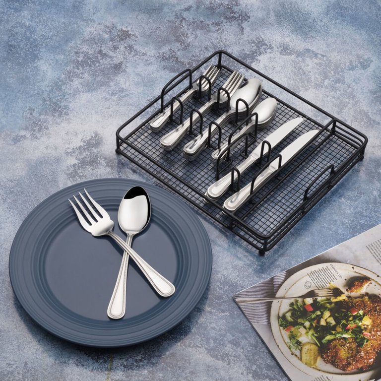 The Rack 42 piece 18/10 Stainless Steel Flatware Set