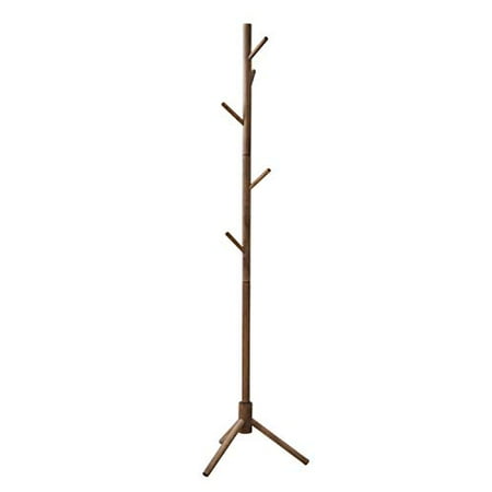 

[Yamazen] Pole hanger (wood) clothes storage W45 x D40 x H124.5-174.5cm entrance storage coat hanger height adjustable assembled dark brown STPH-6(DBR)
