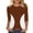 Brown, variant on YUGYXL Summer Tops for Women Trendy 3/4 Sleeve Crew Neck Shirt Casual Color Block Blouse Tee Cotton Crewneck Pullover Blue L