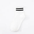 thumbnail image 1 of Fashion Japanese Stripes Autumn and Winter One Size Sports Socks Couple Socks Solid Color Cotton Socks WHITE 2, 1 of 1