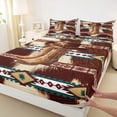 thumbnail image 3 of Castle Fairy Boho Tribal Aztec Queen Sheet Sets,Western Cowboy Boots Bed Set, 3 of 7
