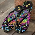 thumbnail image 2 of Chririnla Women's Flip Flop Splash Ink Skull Print Comfortable Casual Beach Thong Sandals with Arch Support Non-Slip Fashion Lightweight Slippers for Vacation Pool, 2 of 7