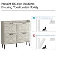 thumbnail image 3 of VEANERWOOD Rattan Shoe Storage Cabinet with 4 Flip Drawers 40 Pairs, Narrow Shoe Cabinet with Wooden Legs for Entryway, Living Room, 3 of 6