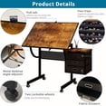 thumbnail image 5 of 1500 Pieces Jigsaw Puzzle Table with 4 Trays and 2 Drawers, Adjustable Angle Puzzle Board with Wooden Cover and Wheels, Storage Puzzle Table for Adults, Black, 5 of 7