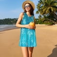 thumbnail image 3 of KLL Christmas Snow Pattern Womens Summer Dresses 2025,Loose Round Neck Sleeveless Sundresses Tank Dresses with Pockets, 3 of 7