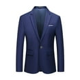 thumbnail image 2 of Vedolay Suit Jacket Men's Casual Office Long Sleeve Open Front with Button Suit Jacket,Blue 3XL, 2 of 3