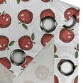 thumbnail image 5 of Ambesonne Fruits Grommet Curtain, Cartoon Apple Fruit Pattern, 50" x 54", Dark Coral White Green, 5 of 6