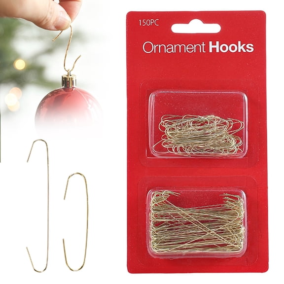 ZFSBZBS 150 Pcs Christmas Tree Ornament Hooks - Metal Wire Decoration Hanging, Perfect Xmas Ornament Hangers for Christmas Tree Decoration(Gold)