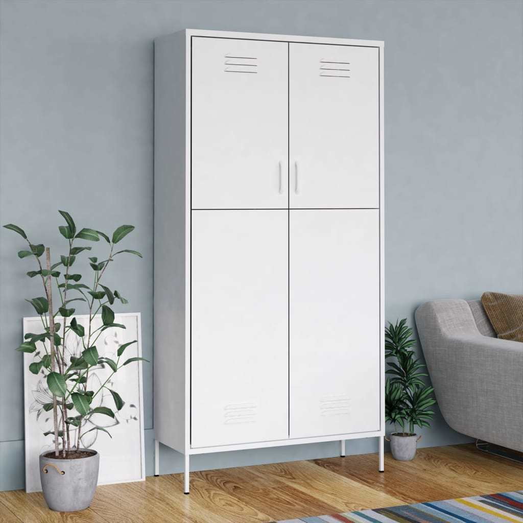 WONISOLI Wardrobe White 35.4'x19.7'x70.9' Steel