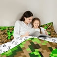 thumbnail image 5 of Manfei Letter Monogrammed K 3-Piece Full Size Comforter Sets for Teens Boys Girls,Construction Game Bedding Comforter Set,Building Blocks Lightweight Bedding Sets,Microfiber Bedroom Decor, 5 of 8