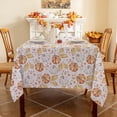 thumbnail image 6 of Romanstile Fall Tablecloth Rectangle, Thanksgiving Pumpkin Orange Table Cloth, Waterproof Satin Resistance Table Cover for Dining, Kitchen, Party Decorations (60 x 84 inch), 6 of 8