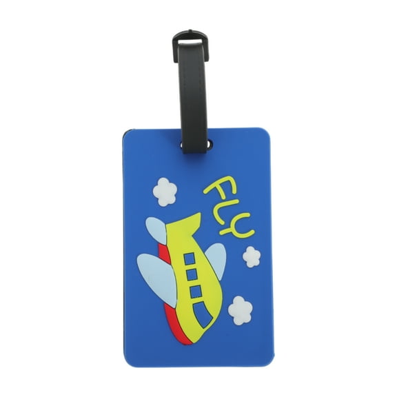Unique Bargains 1 Pc Cartoon Letter Airplane Luggage Tag for Travel Blue