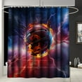 thumbnail image 2 of 4PCS Boys Shower Curtain Set - Basketball Sports Shower Curtain for Boys Bathroom Decor Basketball Shower Curtain with Bath Mat and 12 Hooks Basketball Bathroom Decor for Boys Teens Mens, 70" x 70", 2 of 6