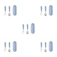 thumbnail image 2 of ZheElen Space-saving Set For Travel And Small Kitchen Spaces Stainless Steel Spoon Tableware Set Baby Spoon Fork Blue 5Set, 2 of 6