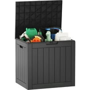 Outdoor Storage Box, 31 Gallon Deck Box Indoor and Outdoor Use, Waterproof Resin Storage Bin for Package Delivery, Patio Cushions, Gardening Tools, Lockable, UV Resistant