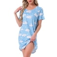 thumbnail image 1 of Camisón T-shirt de mujer Inspire Chic, vestido de pijama, colorido, a rayas, con mangas cortas, bata de noche, S Nube Luna, 1 of 6