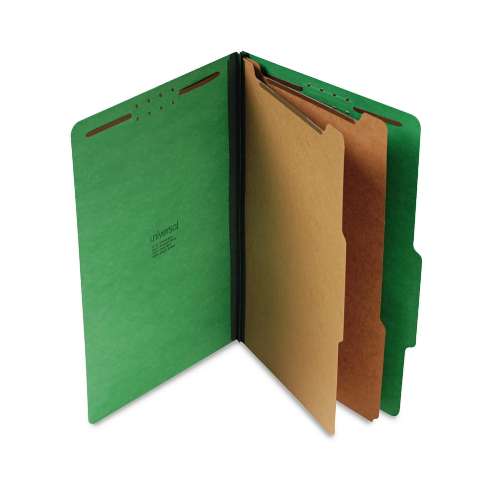 Universal Bright Colored Pressboard Classification Folders, 2 Dividers