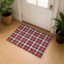 Addison Rugs Mayfield Premium Machine Washable Transitional Holiday Plaid Black Rectangle Rug, 1'8" x 2'6"