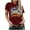 Burgundy, variant on Fesfesfes Womens Short Sleeve Workout Tops Women Summer Regular Print Regular Women Round Neck Short Sleeves Top Tshirts for Women 4(S)