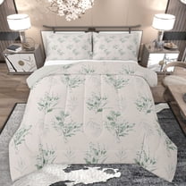 jejeloiu Retro Rustic Flower Full Size Comforter Sets,Vintage Floral Bedding Comforter Set,Green Gray Bedding Sets For Adult,Breathable Home Decor Reversible,3 Pieces