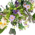 thumbnail image 6 of Northlight Daisy and Mixed Foliage Floral Spring Wreath - 24" - Purple, 6 of 6