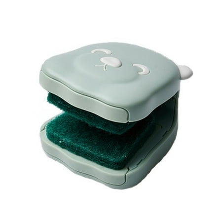 

Gwong U-shaped Cleaning Brush Bear Design Plastic Double Sided Cleaning Sink Brush Household Supplies(Green Type 2)