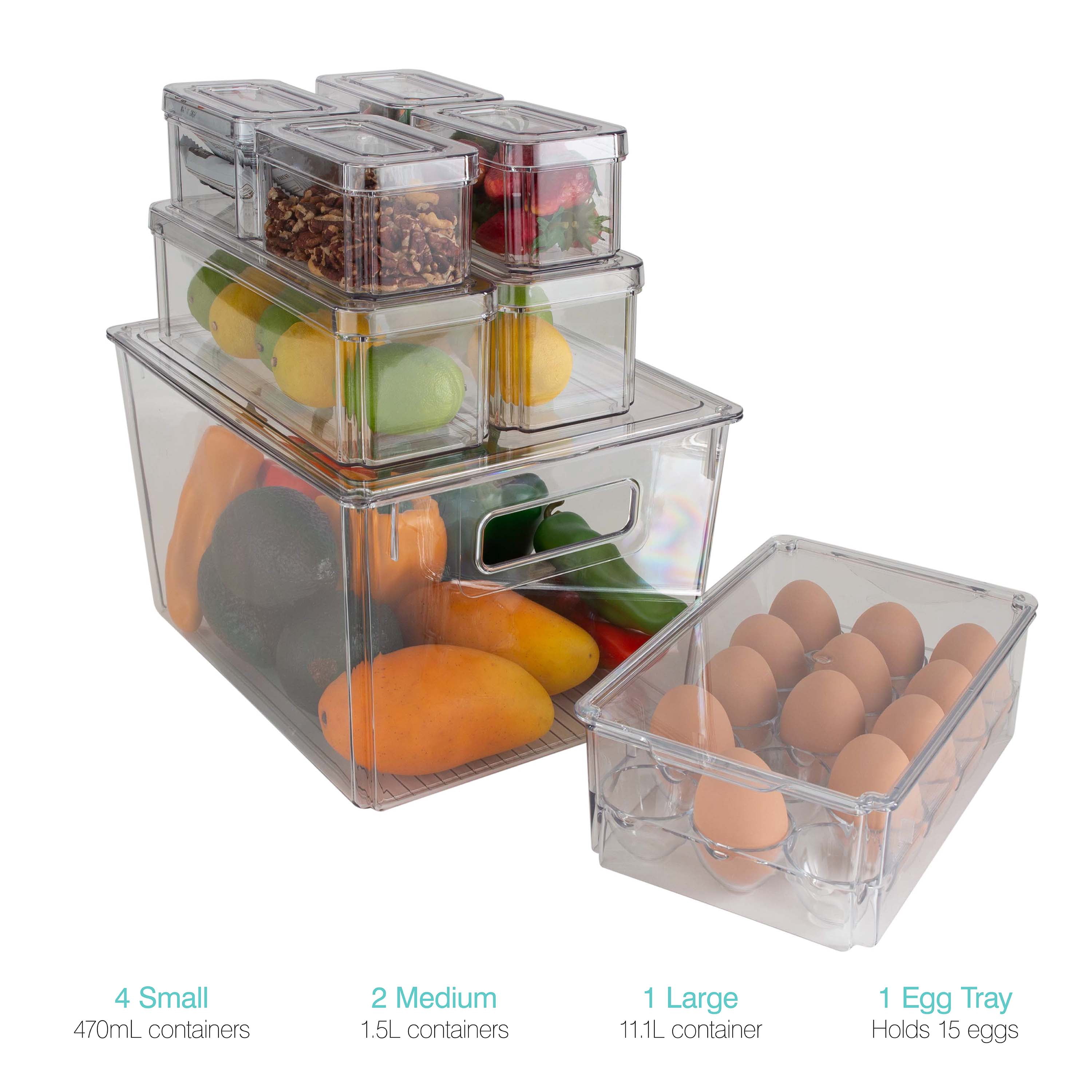 Kitchen Details Set of 8 Clear Refrigerator Organizers