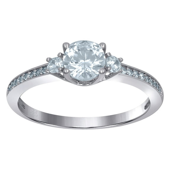 925 Sterling Silver Womens Solitaire Cubic Zirconia Engagement Ring 5x1.5mm Wide Size 9 Engagement Ring for Women