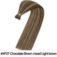 thumbnail image 2 of HAIRRO I Tip Hair Extensions Human Hair Natural Black Balayage Medium Brown Ombre Caramel Brown I Tip Hair Extensions Real Human Hair for Women Ombre Hair Extensions Stick Tip 18 Inch 1g/s Or 0.5g/s, 2 of 7
