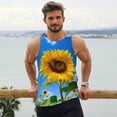 thumbnail image 6 of Gukieu Blue Sky Sunflower Print Men's Quick Dry Fitness Vest, Round Neck Sleeveless Fitness Bodybuilding Top-Large, 6 of 7