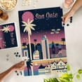 thumbnail image 5 of Lantern Press 1000 Piece Jigsaw Puzzle, San Jose, California, Retro Skyline Chromatic Series, 5 of 5