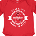 thumbnail image 4 of Inktastic Heart Health Awareness Month February with Red Ribbon Badge Boys or Girls Long Sleeve Baby Bodysuit, 4 of 5