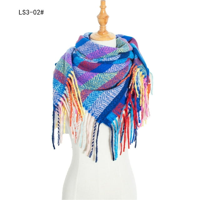 Jusqu'à 65 % de Rabais Mode Hiver Femmes Foulard Colorée Décontractée Foulard à Franges Châle Foulard à la Mode en Liquidation
