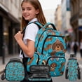 thumbnail image 2 of Yspwyqan Blue Dachshund Dog Backpack Set 4Pcs with Lunch Box Pencil Case Water Bottle, Multi-Pocket Lightweight Bookbag for Elementary Middle School Travel, 2 of 7