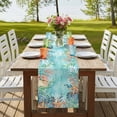 thumbnail image 4 of Table Runners 72 Inches Long Dress Scarves, Coastal Farmhouse Kitchen/Dining Table Runner, Coffee Tablerunners, Summer Nautical Beach Coral Starfish Blue Ombre 16x72 Inch, 4 of 9