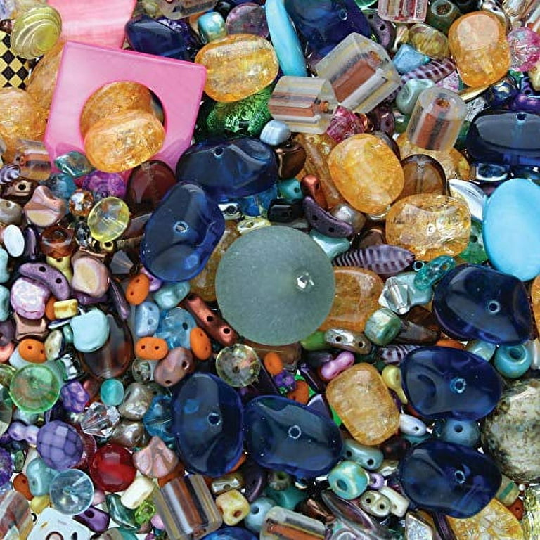 Mixed Lot Of Glass Beads For Jewelry Making Different Sizes And