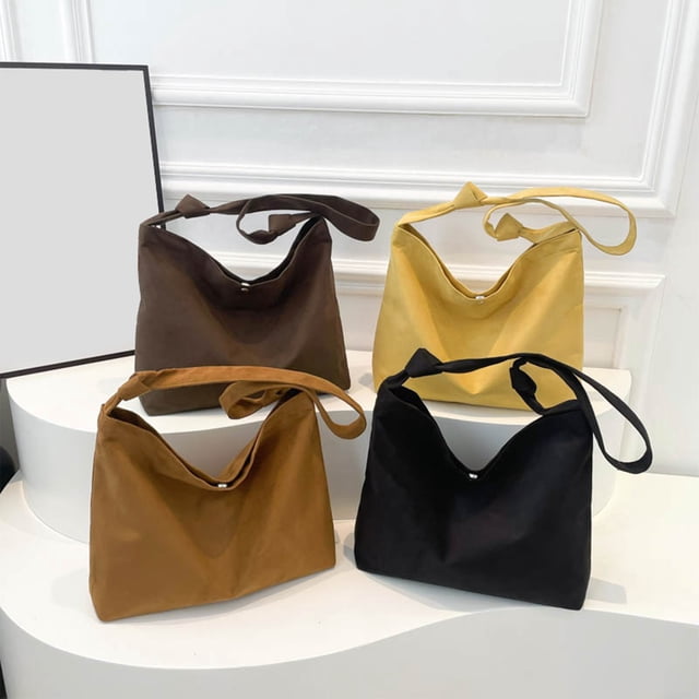 Bolso informal de hombro para mujer | Bolso versátil, bandolera y bolso mensajero | Cuero de PU, correa ajustable, gran capacidad | Amarillo, negro, marrón, café | 14,96"x11,02"x3,34" | Bolsa ligera