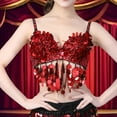 thumbnail image 6 of Milageto Sequin Crop Top Clubwear Belly Dance Suit for Performance Nightclub Festival 36 Yards, 6 of 8