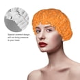thumbnail image 3 of KLL Orange Glitter2 Pattern Shower Cap & Bath Cap for Women,Reversible Oversized Waterproof Shower Caps for all Hair Lengths,Elastic Reusable Bathing Hair Cap, 3 of 7