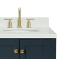 thumbnail image 6 of Ariel Cambridge 36 Inch Single Right Offset Oval Sink Bathroom Vanity With Carrara White Quartz Countertop 1.5 Edge In Midnight Blue, 6 of 10